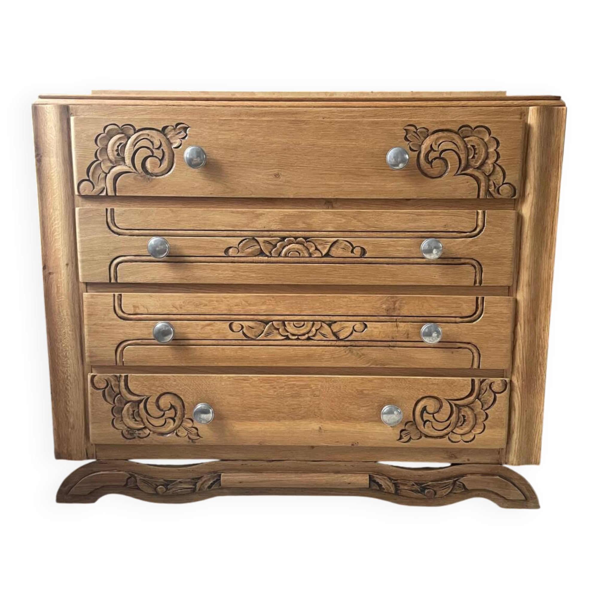 Antique carved wooden chest of drawers