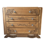 Antique carved wooden chest of drawers