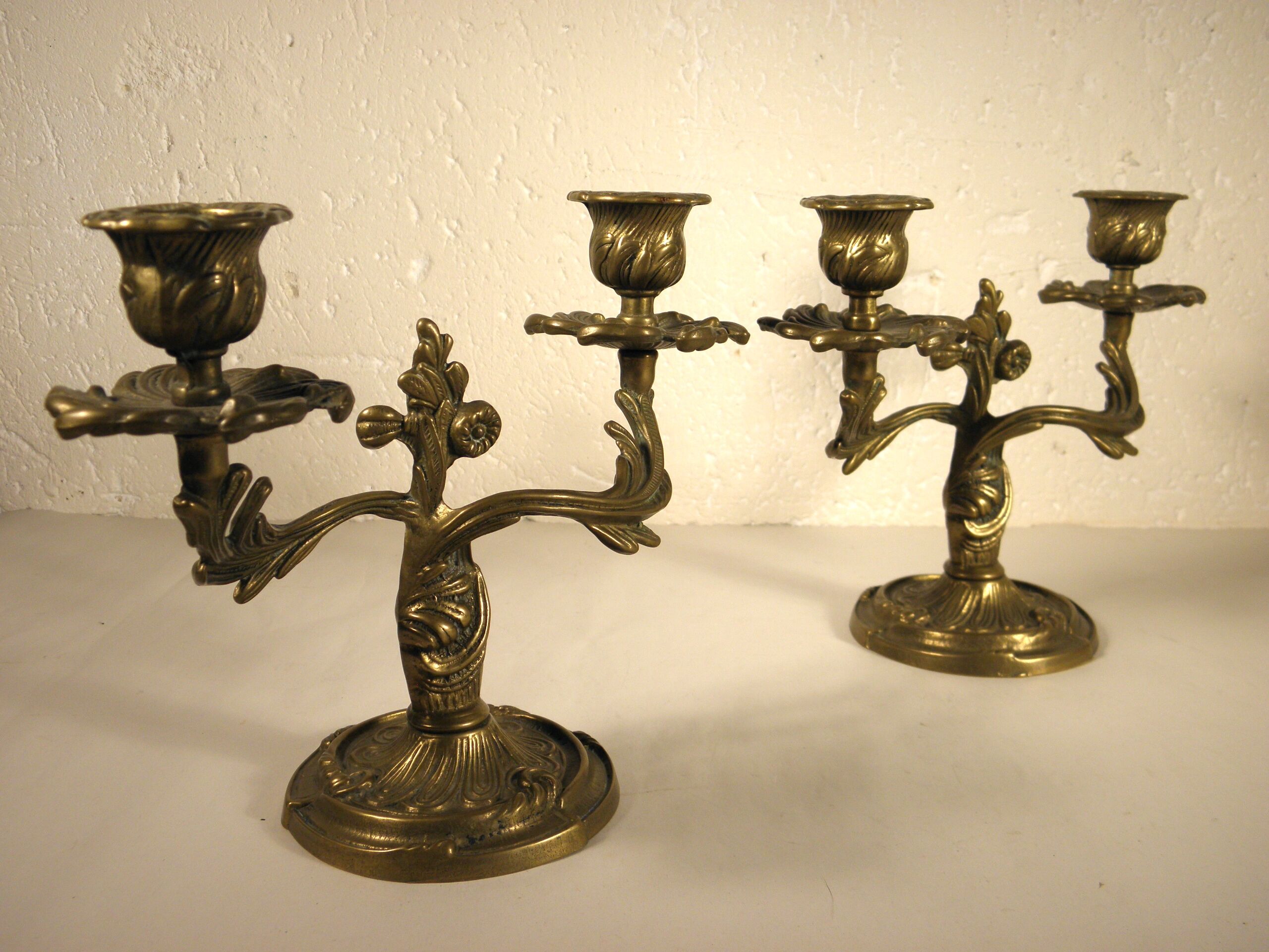 Pair of gilded bronze chandeliers