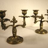Pair of gilded bronze chandeliers
