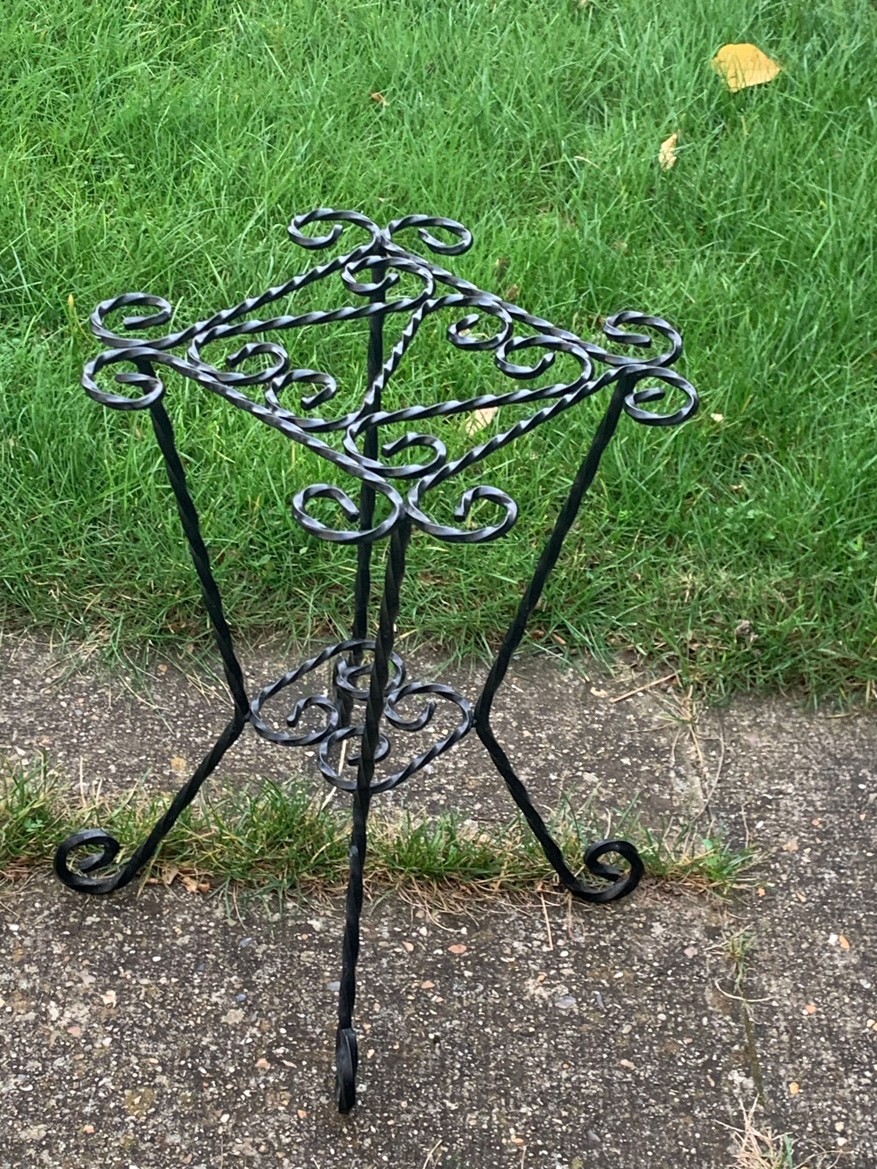 Wrought iron door twisted black vintage 1960