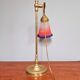 Art Deco desk lamp in brass and satin glass, 1920s-30s