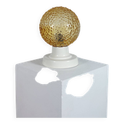 Vintage table lamp in aluminium and pressed bubble glass.