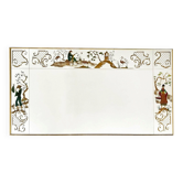 Brasserie mirror in gilded glass with a decor of chinoiserie scenes.