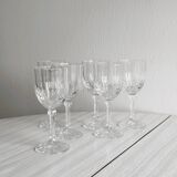 6 verres à liqueur vintage en verre transparent