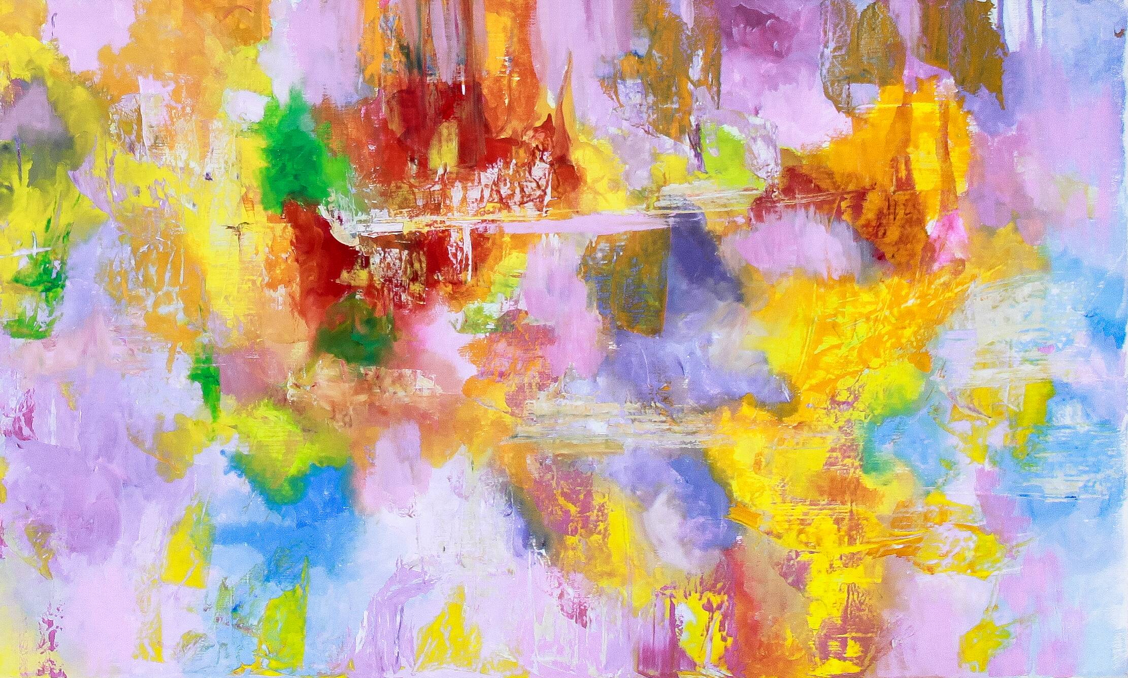 Cuadro al oleo con motivo abstracto.