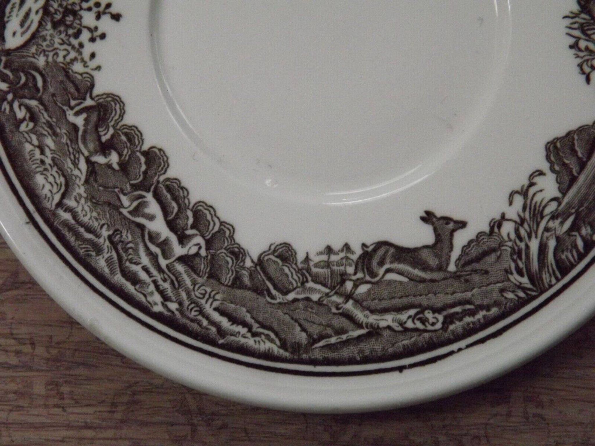 Set of 4 saucers Quality Retired Villeroy & Boch Black/White Anjou Design 4656