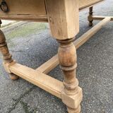 Renovated extendable farmhouse dining table in solid oak, 19th century, 200-300cm.