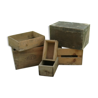 Lot of 6 wooden boxes