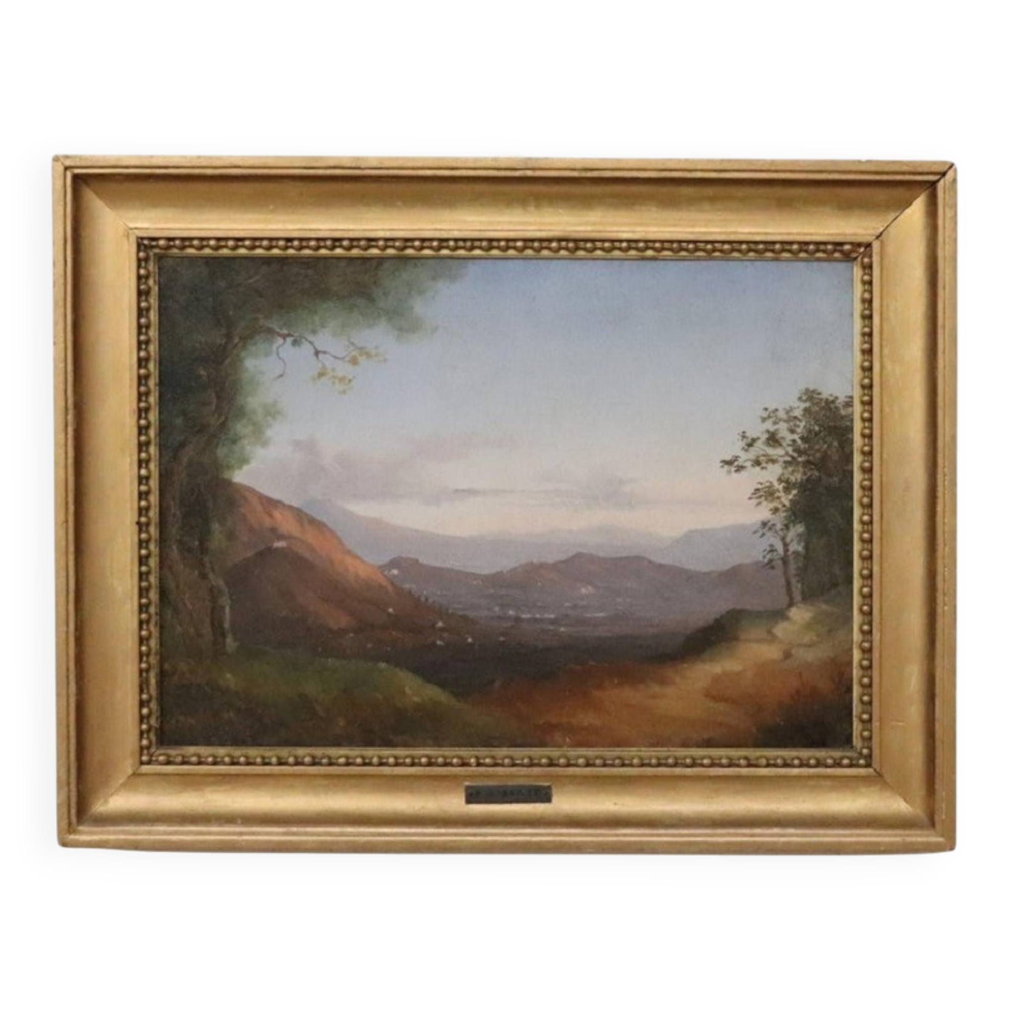 Panoramic view of Naples, oil painting on canvas, Italy 19th century