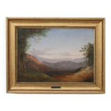 Panoramic view of Naples, oil painting on canvas, Italy 19th century