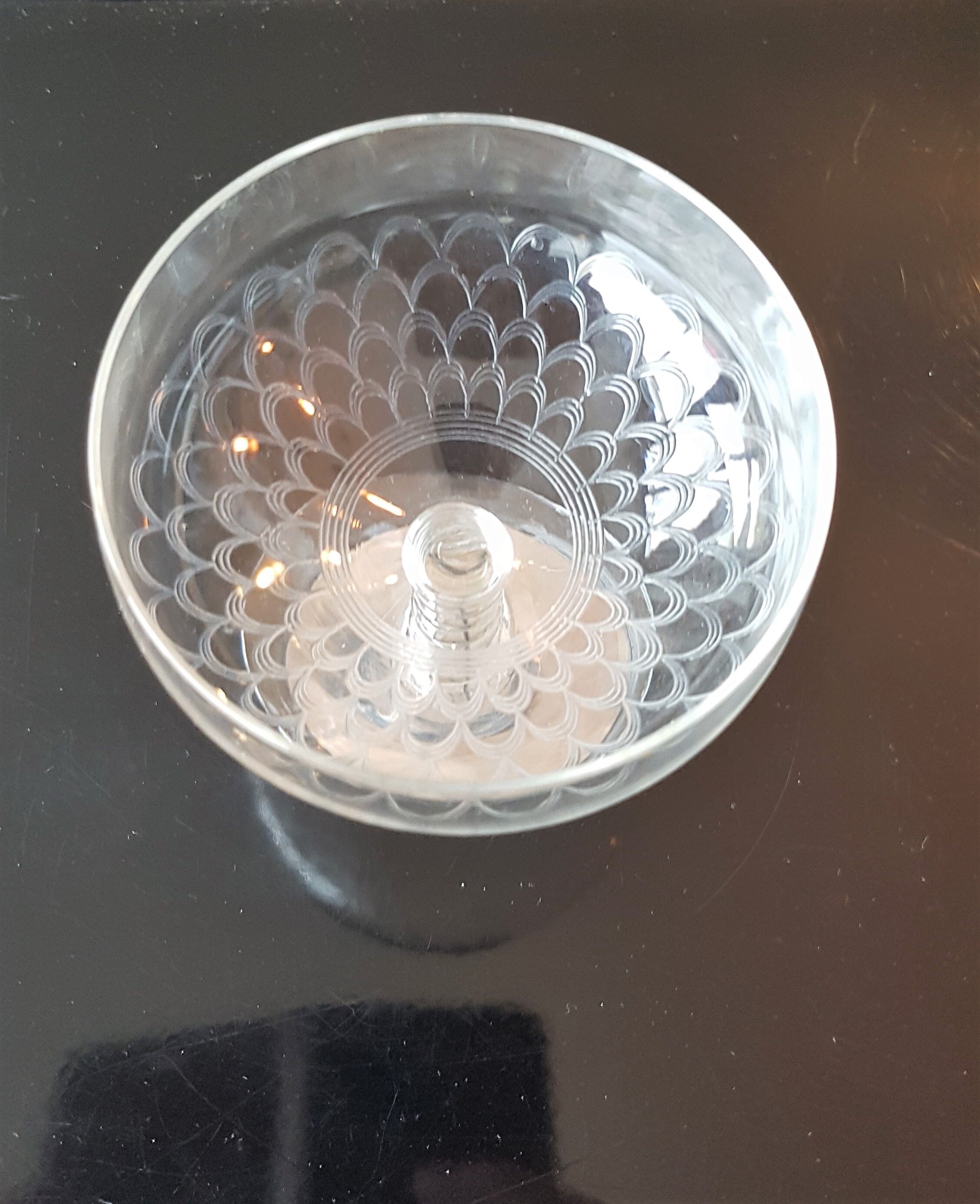 Set of 6 art deco champagne cups