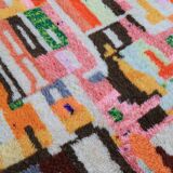 Tapis marocain berbère boujad multicolore moderne