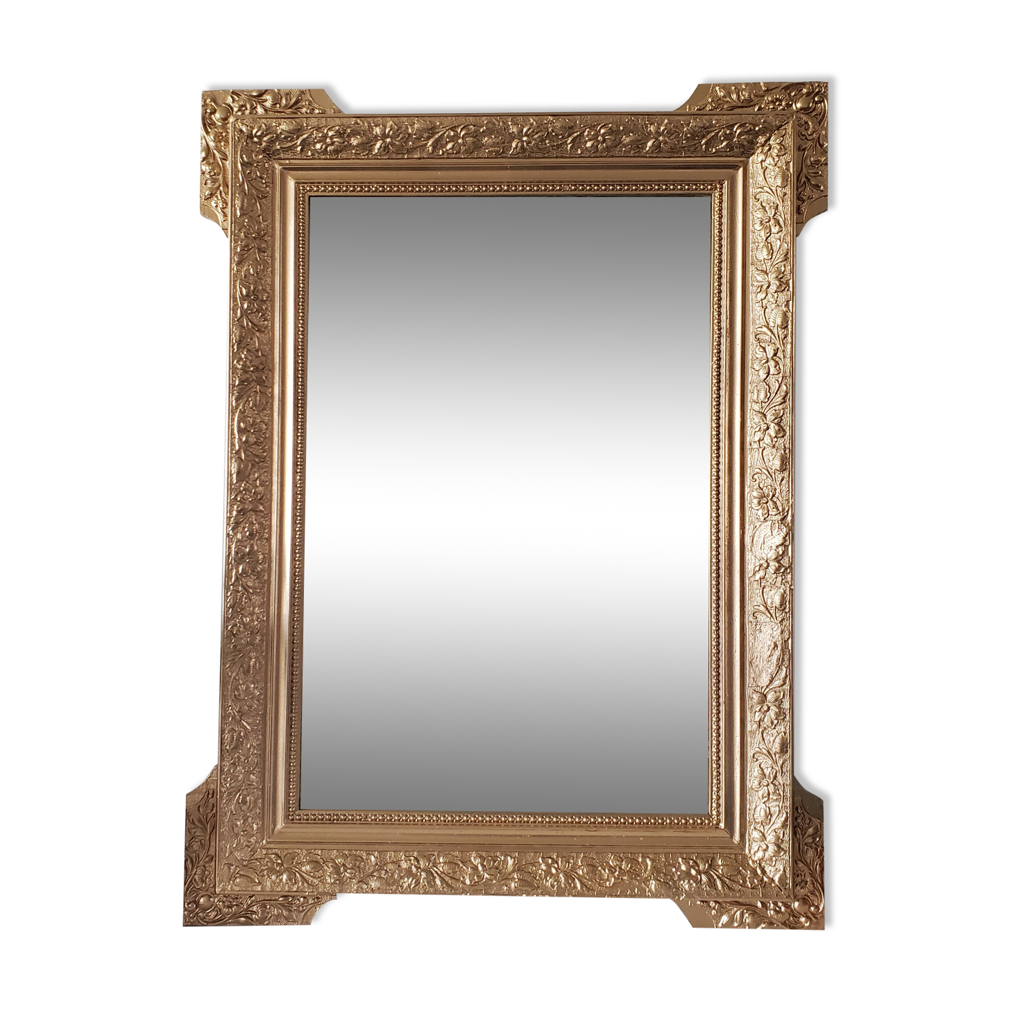 Antique mirror with gilded wood crests