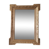 Miroir ancien à crêtes en bois doré 72x96cm