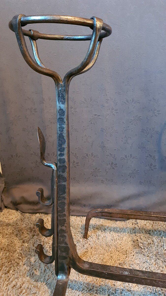 Pair of Landier and Godet fire dogs from the 19th century.