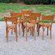 Set of 6 Baumann bistro chairs from the 50s stamp with iron