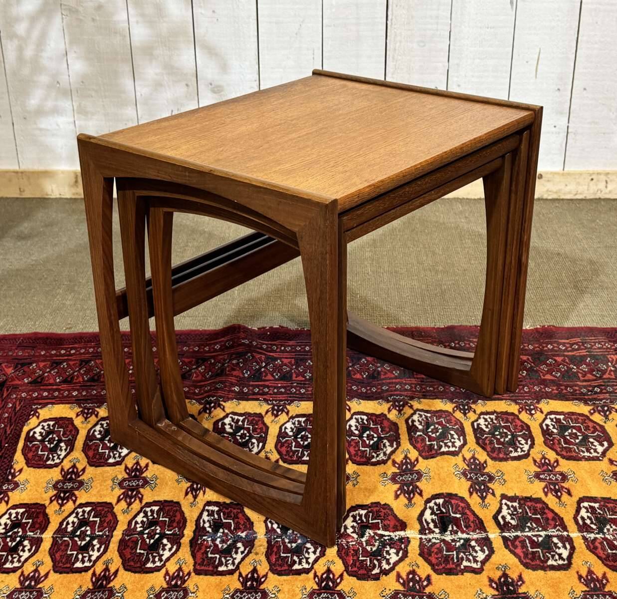 Set of 3 English nesting tables by the brand Gplan from the 1970s in
