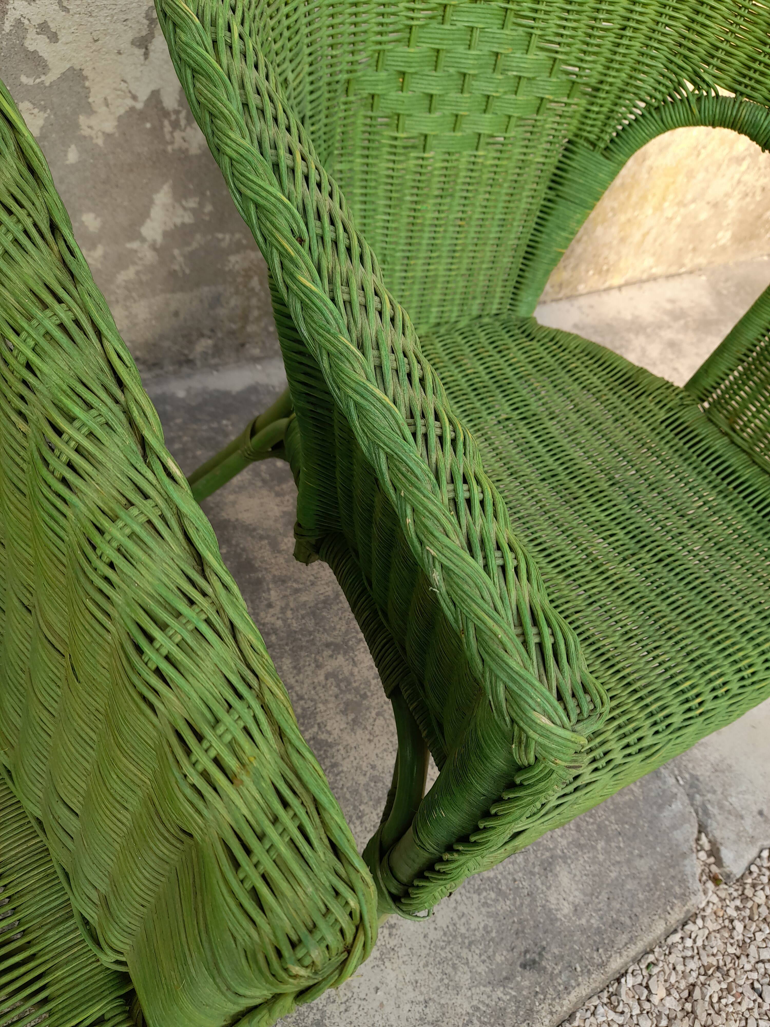 Ensemble de 4 fauteuils en rotin