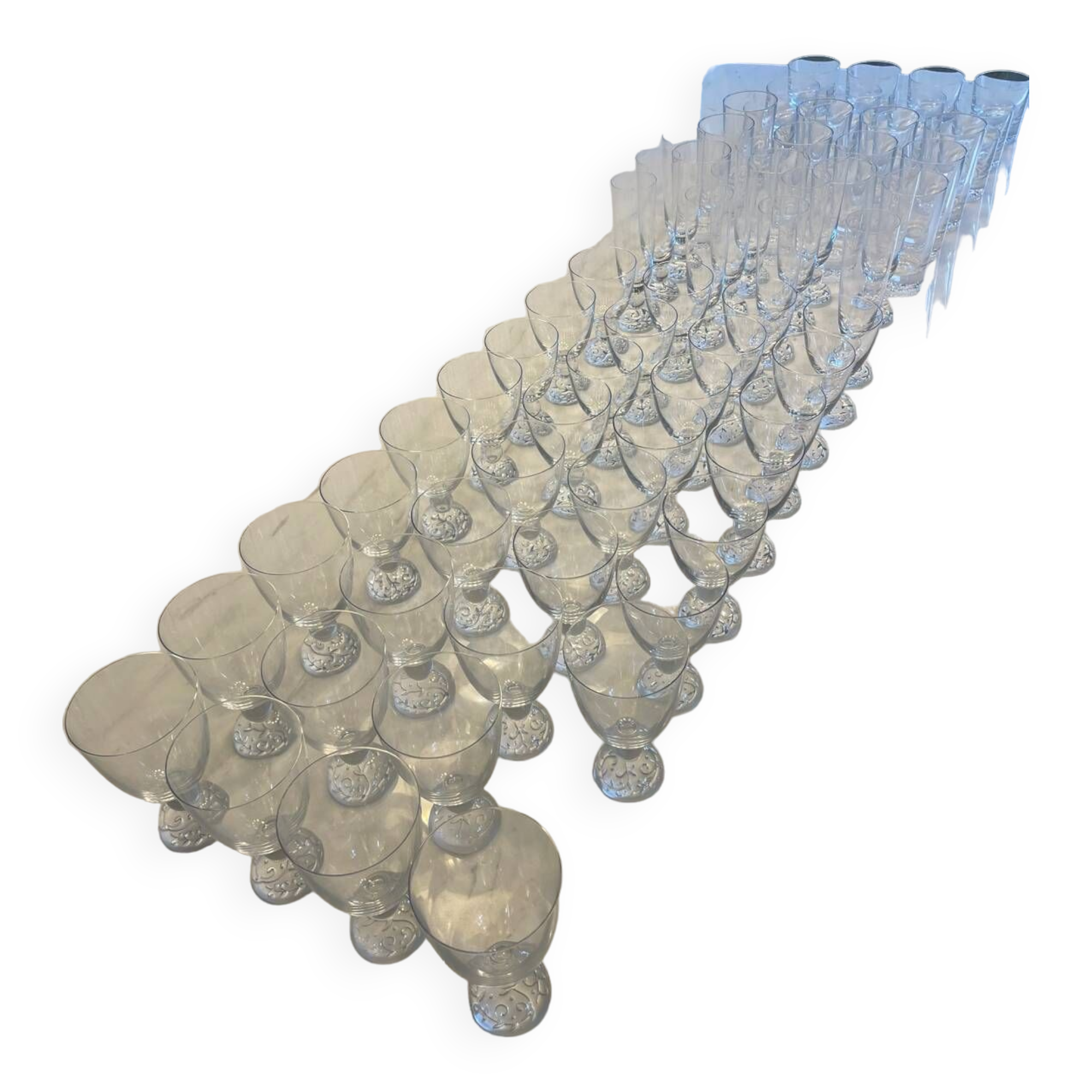 Set of 70 Crystal Durand glasses - Organdy -