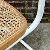 Cesca chair b32 model in white and wood by Marcel Breuer