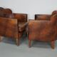 Vintage Dutch Cognac-Coloured Leather Club Chair, Lot of 2