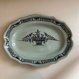 Large oval dish called “black bottom” Rouen XVIII / XIXth