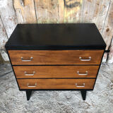 Black wood chest of drawers + 3 vintage black drawers #a143