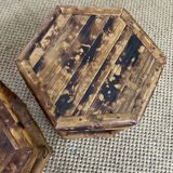 Pair of small side tables / Rattan sofa ends
