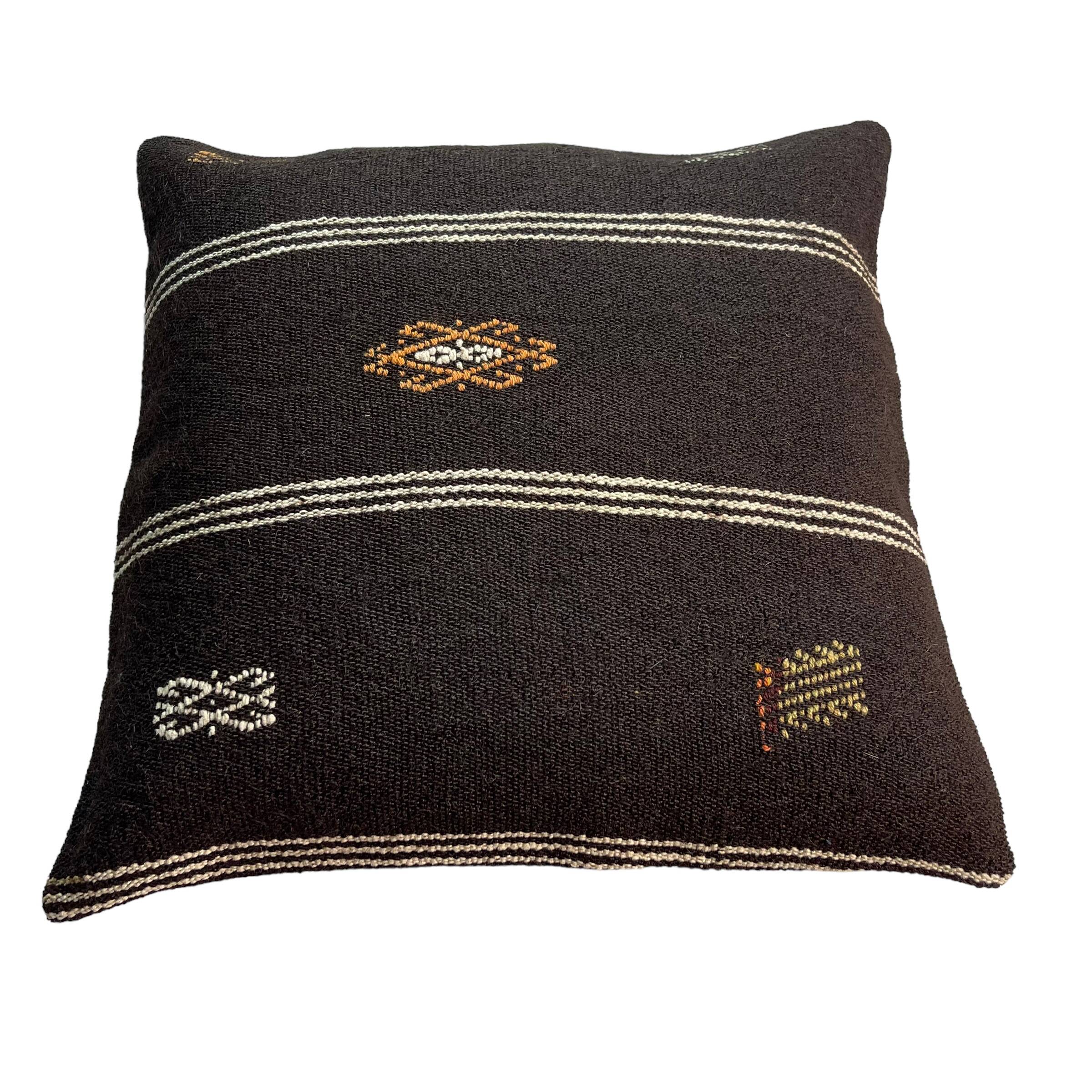 Vintage turkish kilim cushion cover , 55 x 55 cm