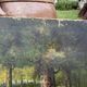Antique painting 19th century – pastoral scene with shepherdess and sheep, signed P. Oudi