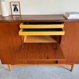 Vintage Danish Highboard teak and oak