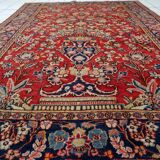 Tapis persan Kashan ancien fait main, 136 cm x 204 cm, années 1910
