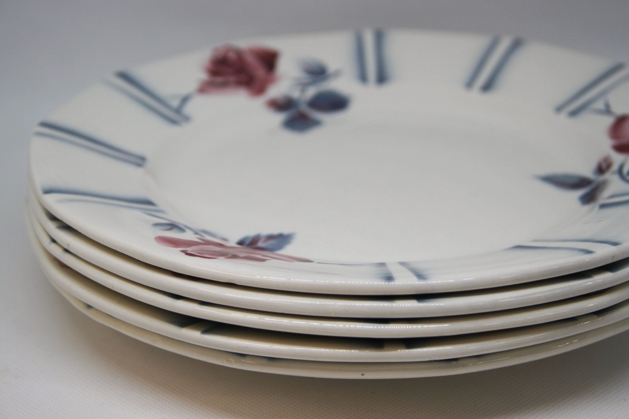Set of 5 flat plates Spring Digoin