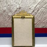 Ancien photo portrait d'homme avec cadre en laiton