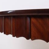 Ensemble de salle à manger Biedermeier, table ronde et quatre chaises, 19e siècle
