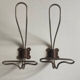 Pair of modernist curved coat hooks 1950
