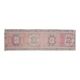 1970s Vintage Turkish Oushak Handmade Wool Cotton Pink Runner Rug 99x331
