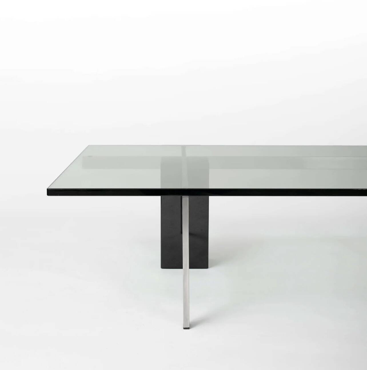 KW1 glass, metal and granite coffee table by Hank Kwint for Metaform 1980s