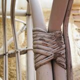 White rattan bench