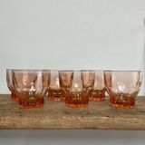 6 vintage Rosaline glasses
