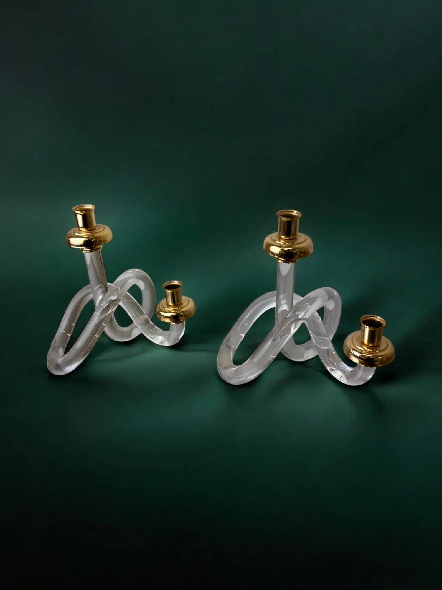 Pair of pretzel candlesticks by Dorothy Thorpe, circa 1970