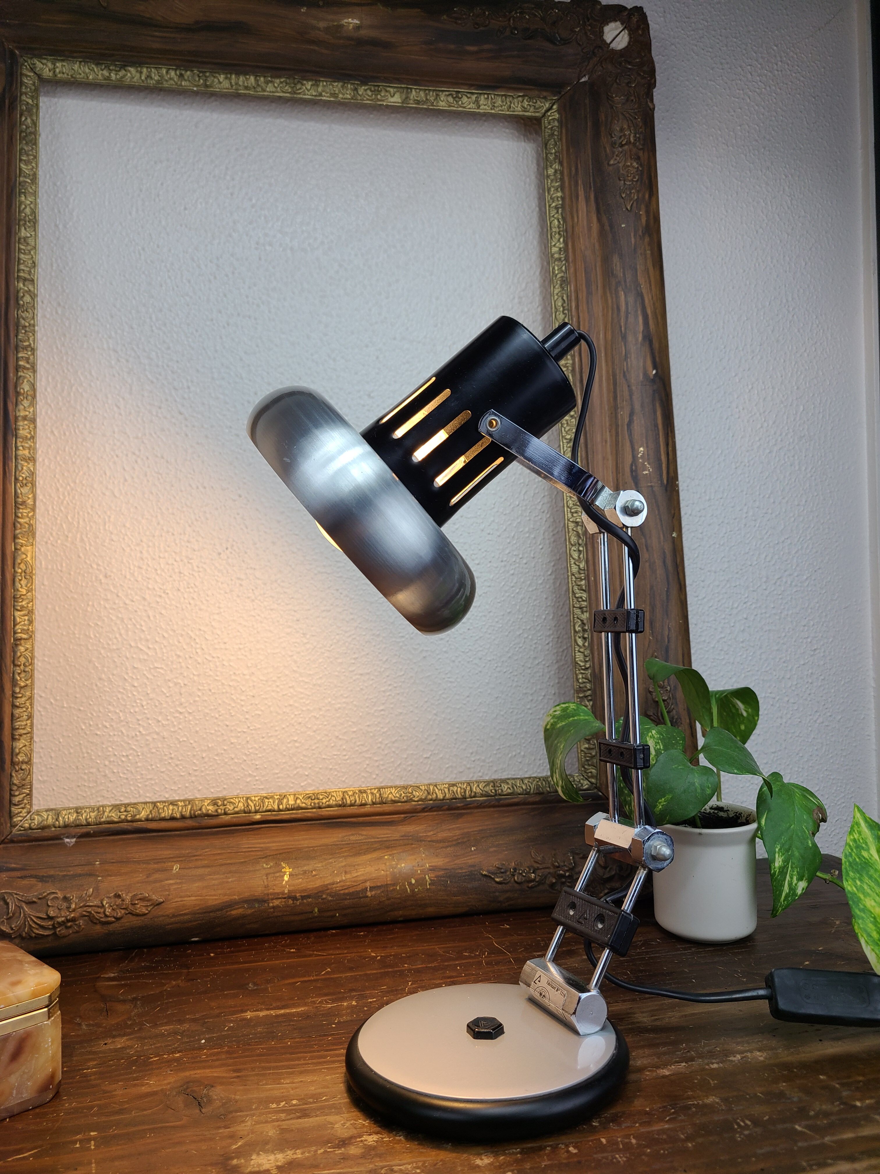 Lampe aluminor articulée, atelier, vintage