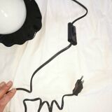 Ceramic shell lamp with opaline pearl, Saint-Jacques, France, 1980