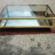 Table basse en laiton verre et miroir 1960/1970