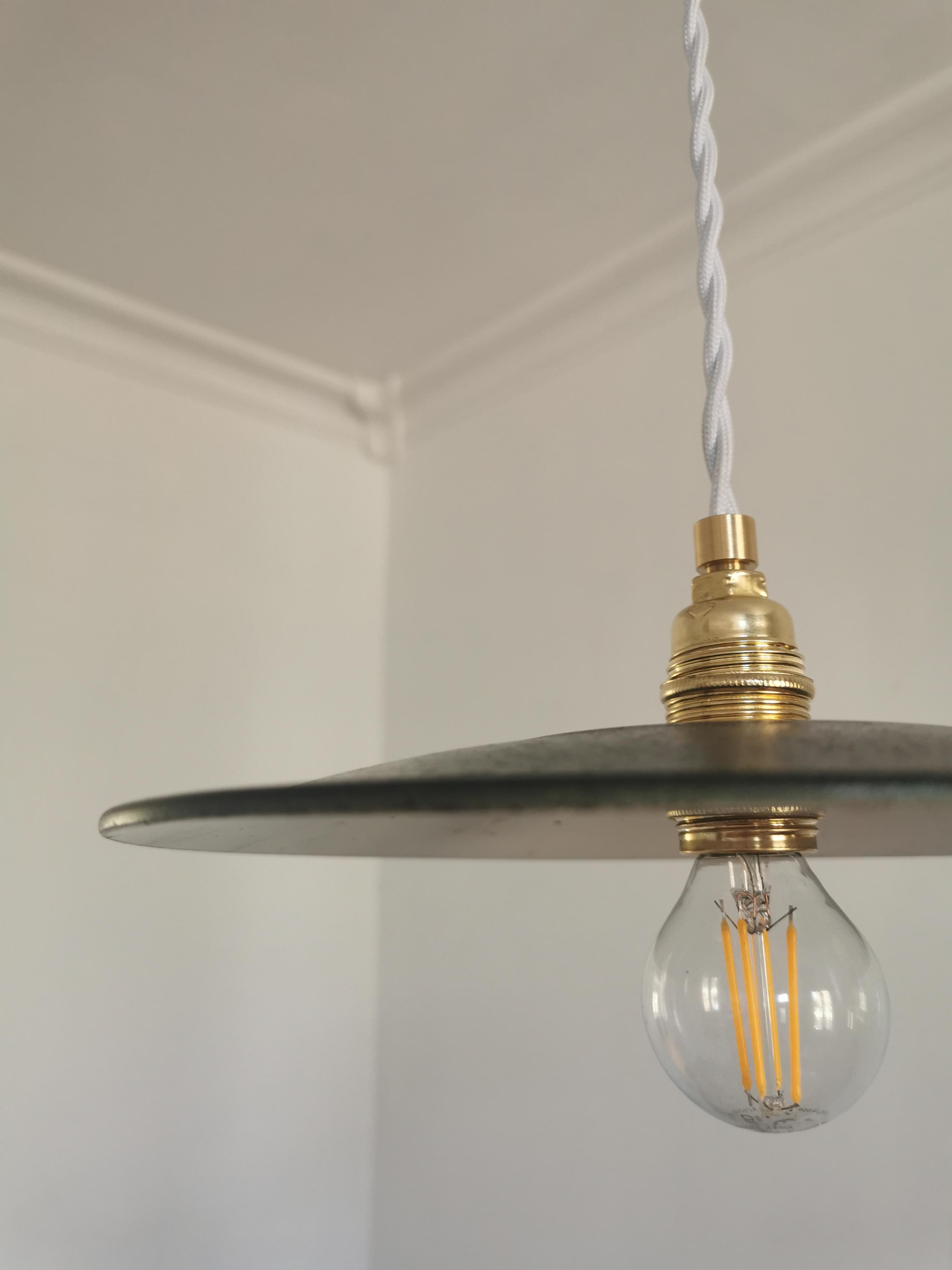 Suspension flat enamelled sheet black old, industrial, year 50