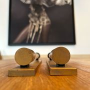 Pair of vintage modernist wall lamps copper, France 1930