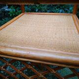 Table en verre et rotin