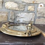 Brass porthole mirror  29x29cm