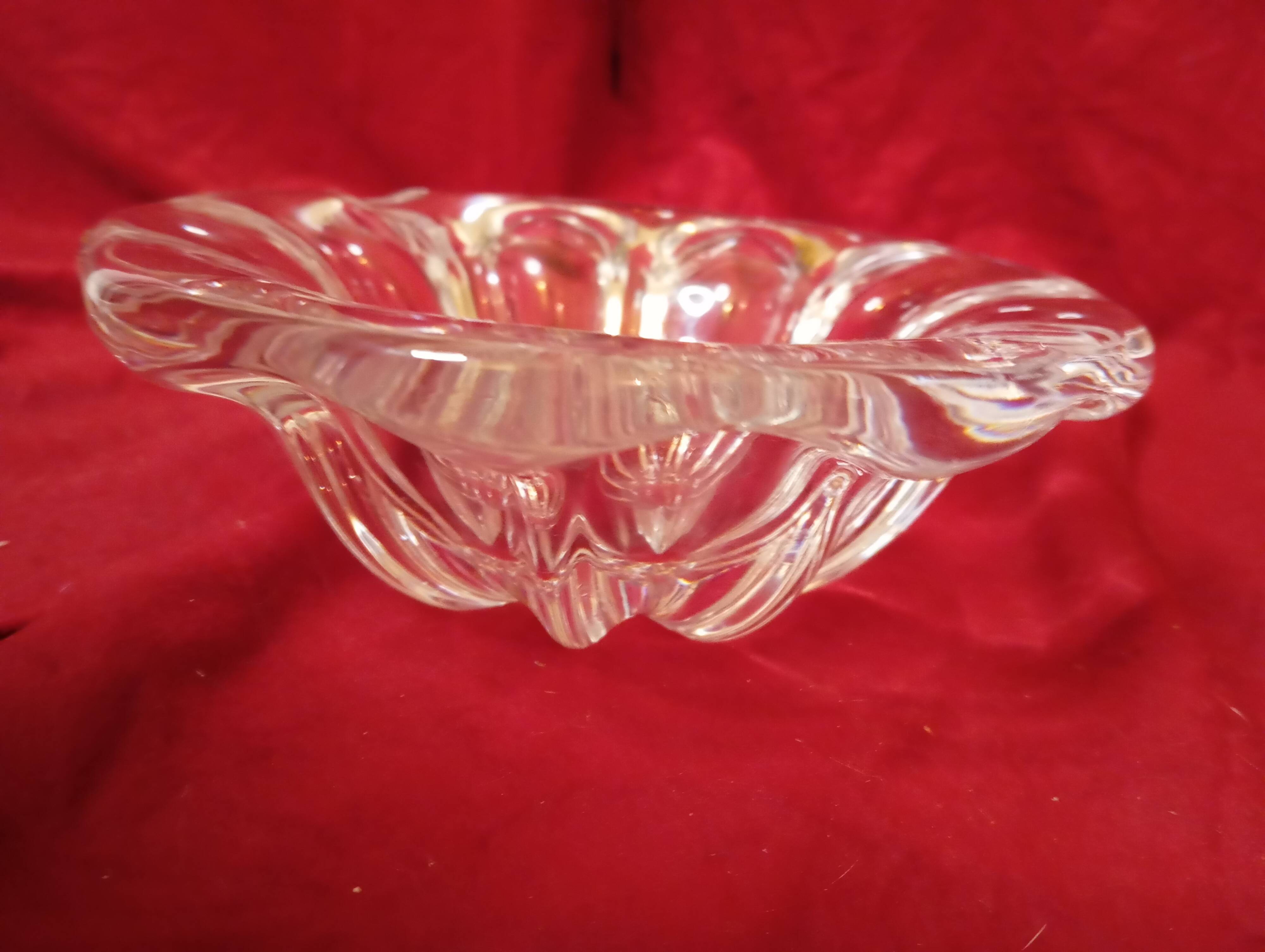 Crystal ashtray / pocket emptying tray / val st lambert sign